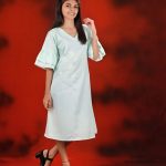 Plain Dress with Embroidery